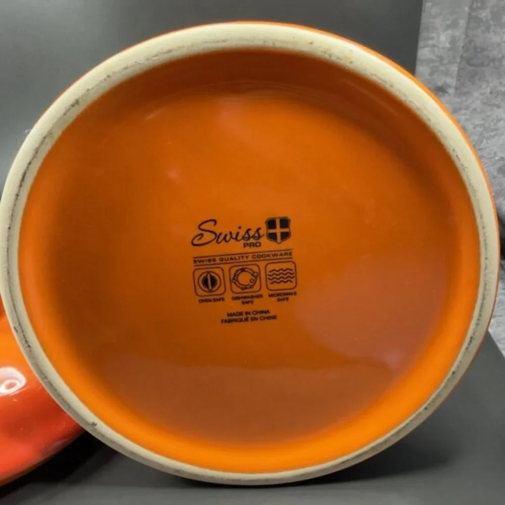 Swiss Pro Ceramic Hydrant Canister Jar‎ Cookie Jar Container Orange Red W Handle